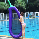 Swimming Pool Floating Inflatable Eggplant Mattress Water Party Toy Kids Adult
